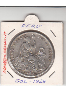 PERU' 1 Sol argento Stemma Nazionale - Seated Liberty 1925
